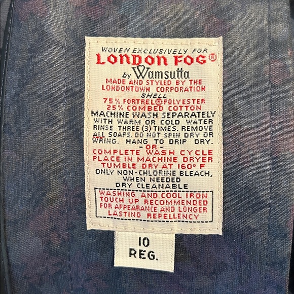 Vintage London Fog Floral Trench Coat Size 10 Whimsigoth Dark Academia Long - Picture 6 of 17